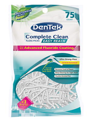 Dentek Completee Clean Floss Picks Mouthwash Blast - 75 Count