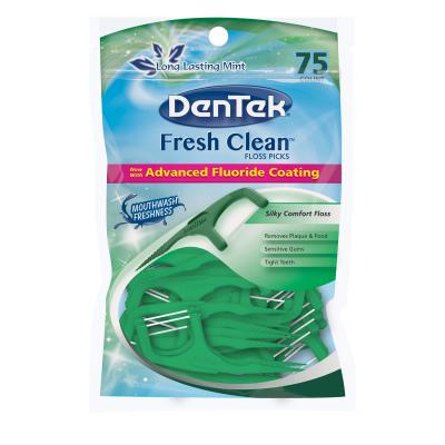 Dentek Fresh Clean Floss Picks - 75 Count By Dentek Oral Care . Item No.:4434009, OTCd00257 NDC No.: UPC No.: 047701000892, 0-47701-00215-3, 0-47701-00257-3 Item Description: Interdental Other Name:Fl