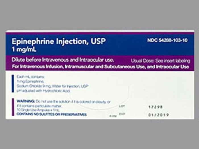 Rx Item-Epinephrine 1MG-ML 10X1 ML Ampoule by Bpi Labs Pharma USA 