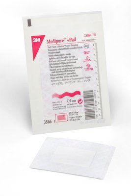 3M Medipore +Pad Soft Cloth Adhesive Wound Dressing Case 3566 By 3