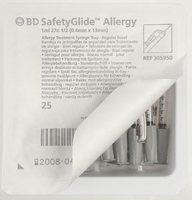 BD Safety Glide Allergist Trays Case 305951 By BD Medical 