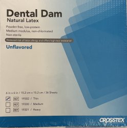 Crosstex Dental Dams Box 19302 By Crosstex International