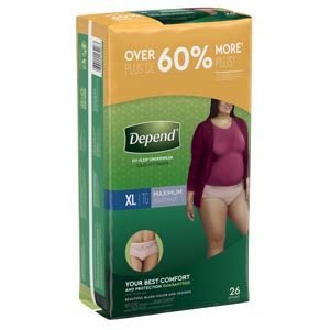 Depend Prootective Underwear Case 13406 By Kimberly-Clark Consume
