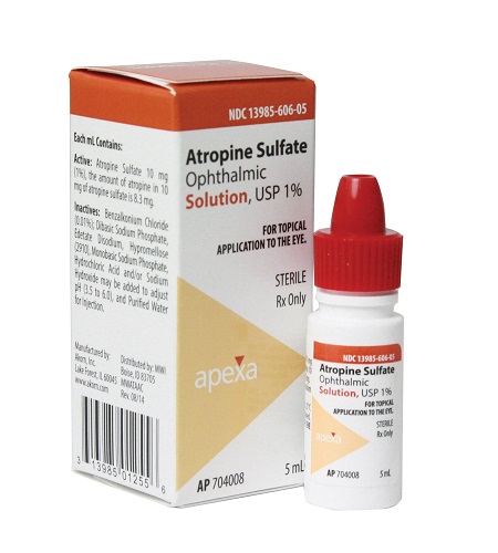 Atropine Sulfate Ophthalmic Solution 1% 5ml By Apexa(Vet)