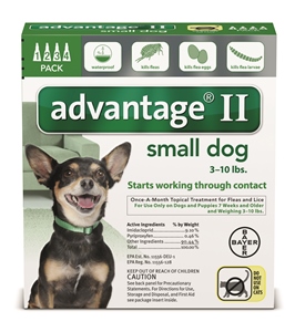 Advantage II - Dog 3-10# Green 