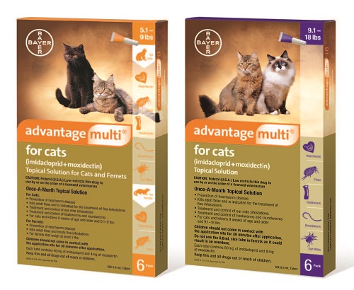 Advantage Multi For Cats Bundle - ludes 2Pk(6-9# Orange) & 4Pk(10-18# Purple)