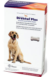 Drontal Plus Taste Tabs (Large Dog) 136mg  B30 By Bayer D