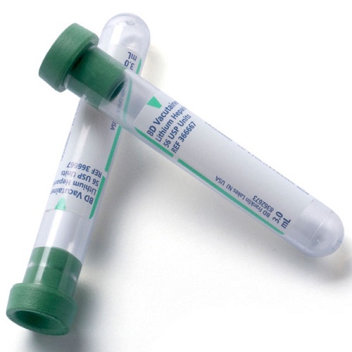Blood Collection Tubes BD Vacutainer Plus (Plastic) Green Top - Lithium Heparin 