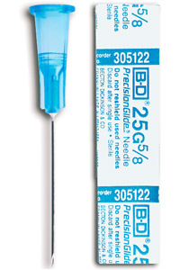 Needles Hypodermic 25G X 5/8 Plastic Hub (Blue) BD B100 By Becton Dickinson Hea
