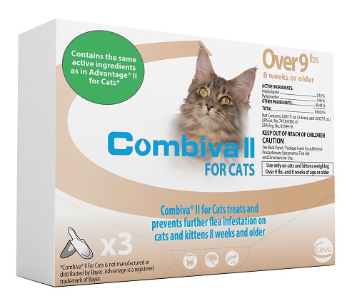 Combiva II Cat And Kitten - Large (Over 9Lbs) 12X3-Dose Cards C12 By Ceva(Vet) 