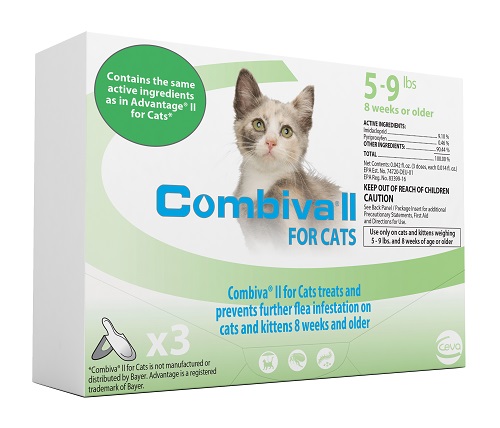 Combiva II Cat And Kitten - Small (5 - 9Lbs) 12X3-Dose Cards C12 By Ceva(Vet) 