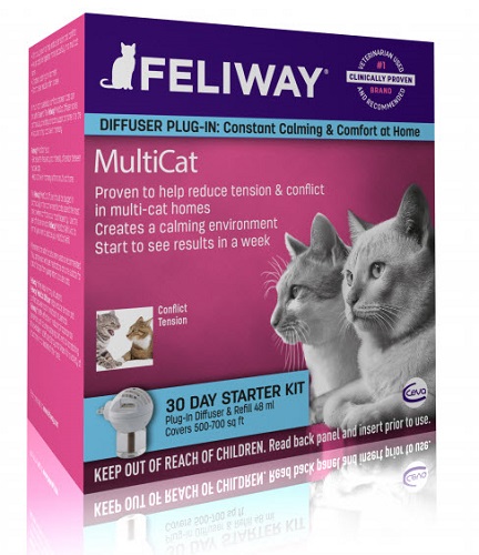 Feliway Multi Cat Starter Kit - New Diffuser + 30 Day Refill Each By Ceva(Vet) 