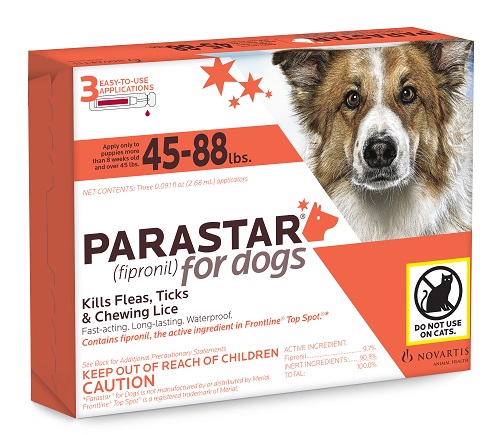 Parastar (Red) 45-88Lbs Canine Sold By Card Of 3Ds - Box = 10 Cards P3 By Elan