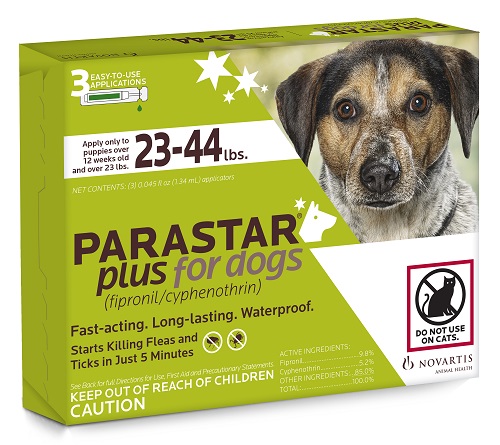 Parastar Plus (Green) 23-44Lbs Canine (Fast Acting) Sold By Card Of 3Ds - Box 