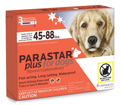 Parastar Plus (Red) 45-88Lbs Canine (Fast Acting) Sold By Card Of 3Ds - Box = 