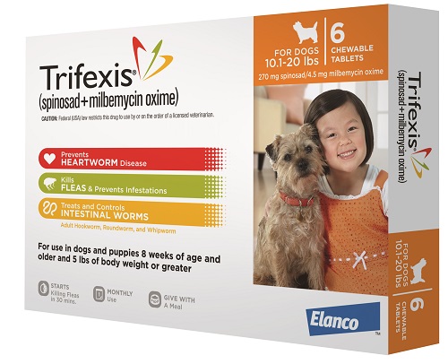Trifexis 270mg (Orange) [11-20Lb Dog] Bx10 By Elanco(Vet)