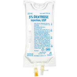 Dextrose 5% In Water Inj USP Lifecare (Plastic Bags) 24 X250ml  C24 By Hospira