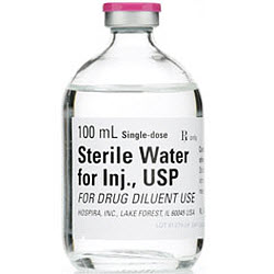 Sterile Water Inj USP Fliptop Vial 100ml 100cc By Hospira