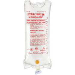 Sterile Water Inj USP Lifecare - Plastic Bags 1L Sold By The Each -- Case Qu