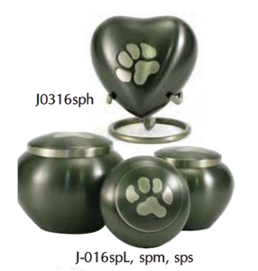 Cremation Urn Odyssey Pewter / Slate Single Paw - Large [5.8 X5.8 X4.5] Each 