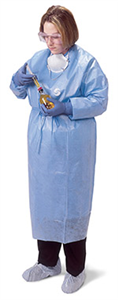 Chemoplus Maximum Protection Gown - Closed Back Design; Poly-Coated (Blue) (Medi