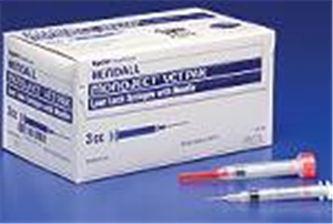 Syringes Monoject 3cc Lock Tip 22G X1 B100 By Medtronic