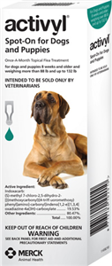 Activyl 4.62ml XLarge Dogs (88-132 Lbs) Turquoise 6 X6-Dose B36 By Merck Animal