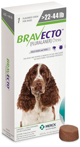Bravecto 500mg Medium Dogs Green (22-44.0Lbs) 10X1-Dose� B10 By Merck Animal H