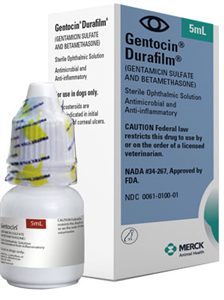 Gentocin Durafilm Sterile Ophthalmic Solution 10X5ml  B10 By Merck Animal Healt