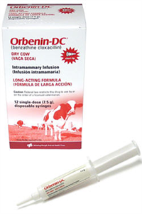 Orbenin-Dc Intramammary Infusion - Short Tip - (12 X1-Dose Syringe) B12 By Merc