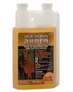 Saber Pour-On Insecticide 900cc By Merck Animal Health