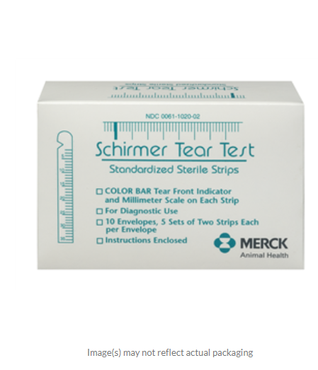 Schirmer Tear Test Strips 10 envelope 5 sets of 2 strips  By Merck Animal Health