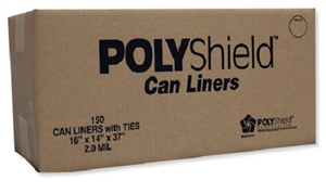 Polyshield Can Liners - Trash Bags 2.0Mil Brown 16 X14 37 (20-30 Gallon) C15