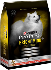 Pro Plan Bright Mind 7+ Canine Senior Chicken Rice  5Lb By Nestle