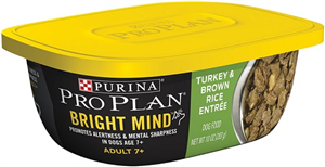 Pro Plan Bright Mind 7+ Canine Senior Turkey & Brown Rice Entree 8 X10 oz .� C