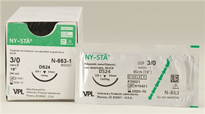 Suture #4-0 Ny-Sta (Ds19) 3/8 Circle Rev Cut / 18 (N-662-1) B12 By Veterinary P