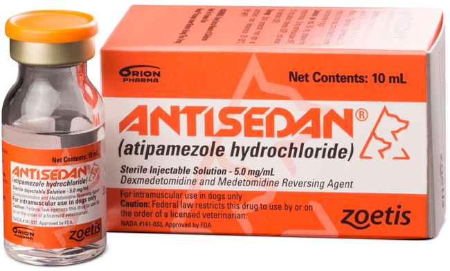 Antisedan (Atipamezole Hydrochloride) Sterile inj Solution 5mg/ml By Zoetis