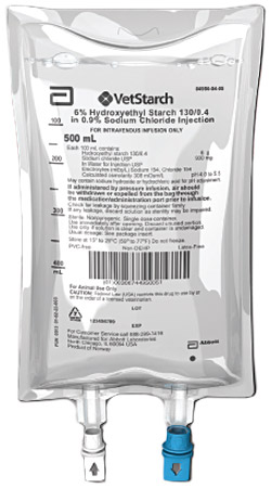 Hetastarch Injection Vetstarch Inj - 500ml Plastic Bag **Sold by the each** -- Case Quantity ...