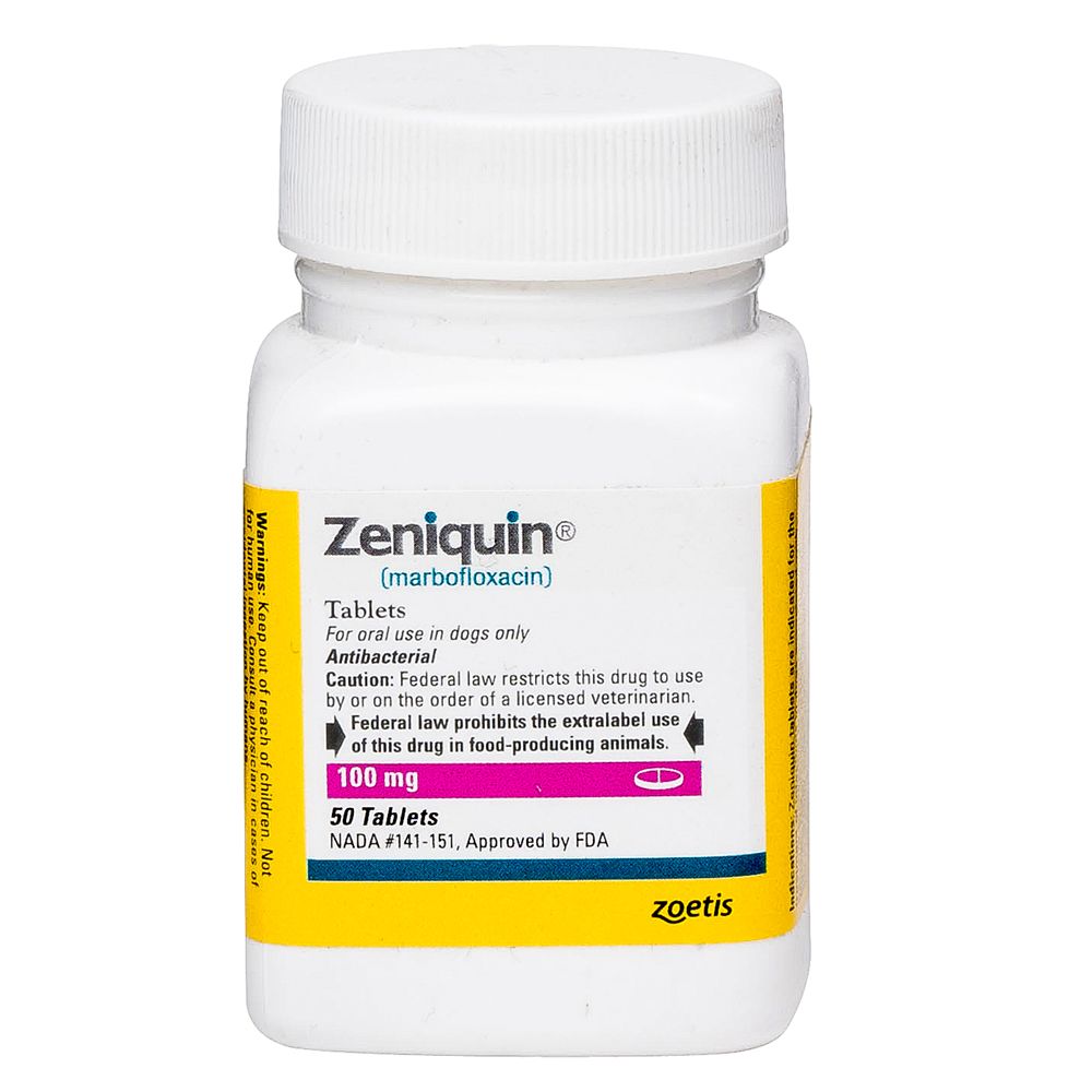 Zeniquin Tabs (Marbofloxacin) 100mg B50 By Zoetis