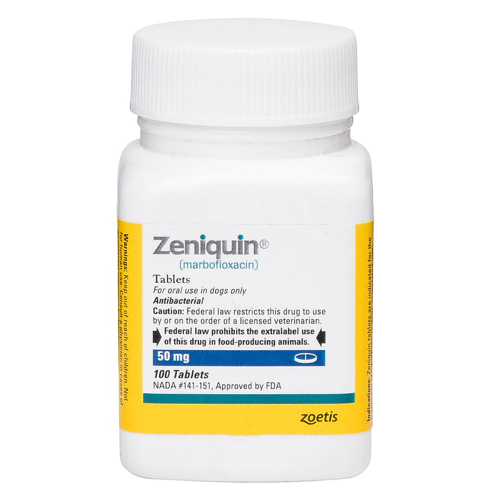 Zeniquin Tabs (Marbofloxacin) 50mg B100 By Zoetis