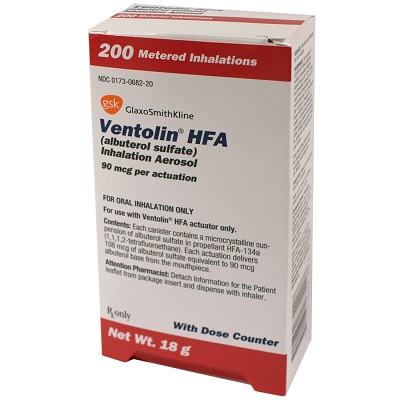Ventolin Hfa Inhaler 90mcg (Albuterol) 