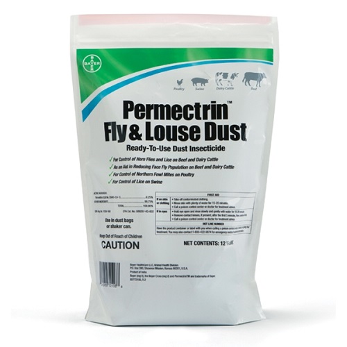 Permectrin Fly Louse Dust 2 X12.5Lbs + 1 Dust Bag Each By Bayer