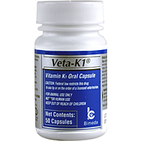 Veta-K1 Caps (Vitamin K) 25mg B50 By Bimeda Pet