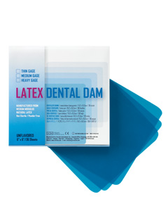 Dental Dam Latex Powder Free/Low Protein Blue - Medium 5 X 5 Sheets Bx52 By Cr