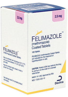 Felimazole Tabs Rx (For Feline Hyperthyroidism] 2.5mg B100 By Dechra Veterinary 