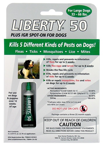 Liberty 50 Large Dogs 33-66Lbs - 3Ds Card P3 By Durvet