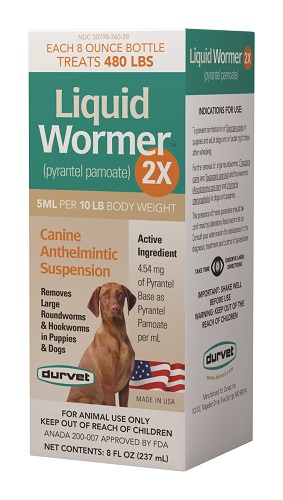 Liquid Dog Wormer 2X 8 oz 8 oz By Durvet