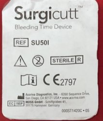 '.Surgicutt Adult Bleeding Time .'