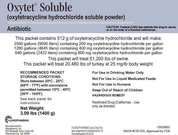 Oxytet Soluble (Oxytetracycline Hcl) 1400gm - Sold By The Packet -- Case = 1