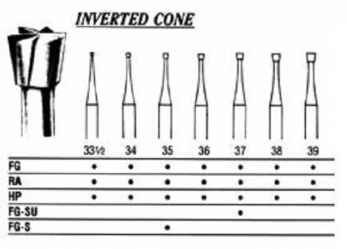 Dental Bur Carbide Inverted Cone #35 Non-Returnable - Dropship Order: Allo